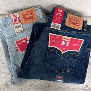NWT Levi’s 502 Jeans Boys Dark Wash (30 x 32) and Light Wash (30 x 30)